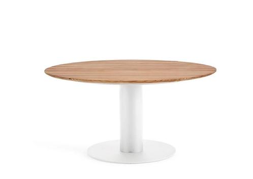 Suns Grado tuintafel wit met teak tafelblad Ø 170 cm |, Tuin en Terras, Tuinsets en Loungesets, Ophalen of Verzenden