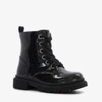 TwoDay leren meisjes veterboots met glitter zwart maat 29, Verzenden, Nieuw
