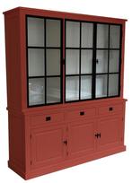 Buffetkast Soest robijnrood met stalen deuren 200cm, Ophalen of Verzenden, Nieuw