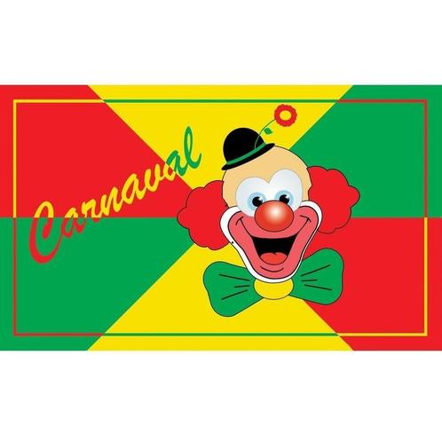 Vlag met carnavals clown - Carnaval thema, Hobby en Vrije tijd, Feestartikelen, Ophalen of Verzenden