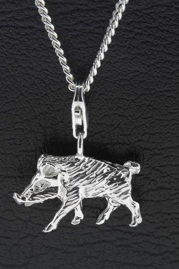 Zilveren wild Zwijn hanger en/of bedel, Sieraden, Tassen en Uiterlijk, Bedels, Verzenden
