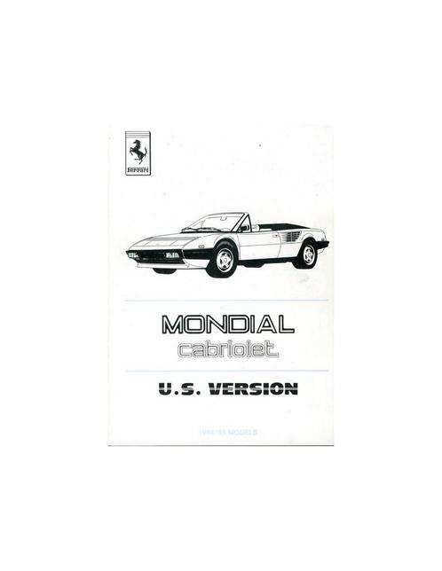 1985 FERRARI MONDIAL CABRIOLET USA BIJLAGE 300/85, Auto diversen, Handleidingen en Instructieboekjes