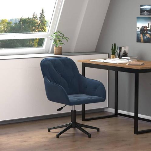 vidaXL Kantoorstoel draaibaar fluweel blauw, Huis en Inrichting, Bureaus, Nieuw, Verzenden