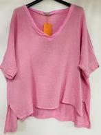 Linnen top met korte mouwen en v-hals – kleur ROZE - one, Kleding | Dames, T-shirts, Nieuw