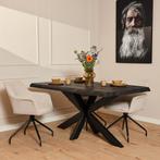 Boomstamtafel Boston Black | 160 cm, Huis en Inrichting, Tafels | Eettafels, Ophalen of Verzenden, Nieuw