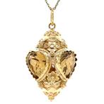 Gouden vintage hanger met citrien 18 krt, Ophalen of Verzenden, Nieuw