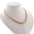 Gouden gedraaide collier | 44 cm (schakelketting, ketting), Sieraden, Tassen en Uiterlijk, Kettingen, Ophalen of Verzenden, Gebruikt