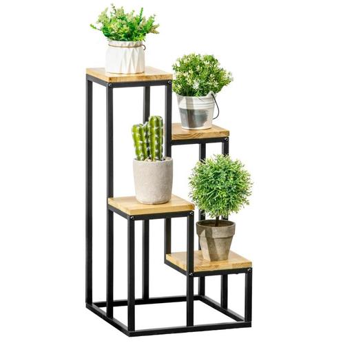 TRUUSK Industriële Plantenstandaard Met 4 Planken Bloemensta, Tuin en Terras, Bloembakken en Plantenbakken, Nieuw, Verzenden