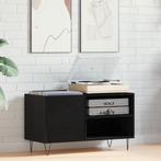 vidaXL Platenkast 84,5x38x48 cm bewerkt hout zwart, Verzenden, Nieuw