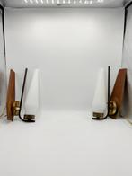 Wandlamp (2) - Hout, IJzer, Messing, Glas - Zweedse design, Antiek en Kunst, Antiek | Lampen