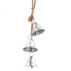 Kerstklok (kerstbel) - set van 3 aan een touw (oud zilver), Ophalen of Verzenden, Nieuw