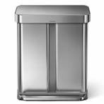 Simplehuman Rectangular Prullenbak - Rvs - 58 l, Verzenden, Zo goed als nieuw