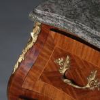 Gebombeerde commode in Rococostijl ca 1920 grijs geaderd mar, Ophalen of Verzenden
