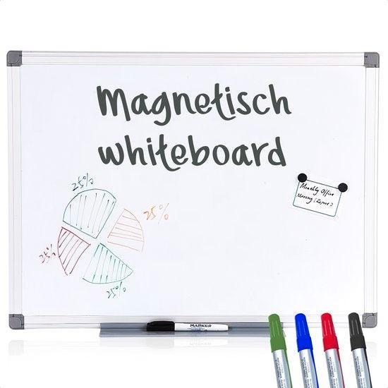2dekans | Goliving Whiteboard met Stiften - 60 x 90 cm -, Huis en Inrichting, Woonaccessoires | Memoborden, Zo goed als nieuw
