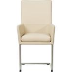 Leren eetkamerstoel Rumor - Toledo Betulla (crème) -, Huis en Inrichting, Leren eetkamerstoel Rumor - Toledo Betulla (crème) - Sledepoot staal rond RVS past perfect in uw interieur als u woonstijl: Modern is.