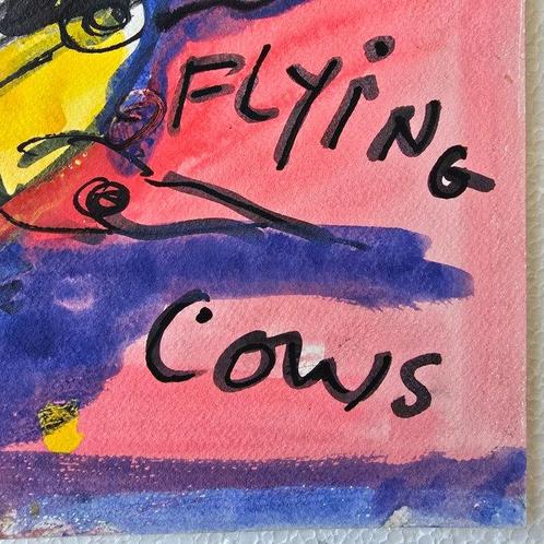 Peter Diem (1945) - Fying Cows, Antiek en Kunst, Kunst | Schilderijen | Modern