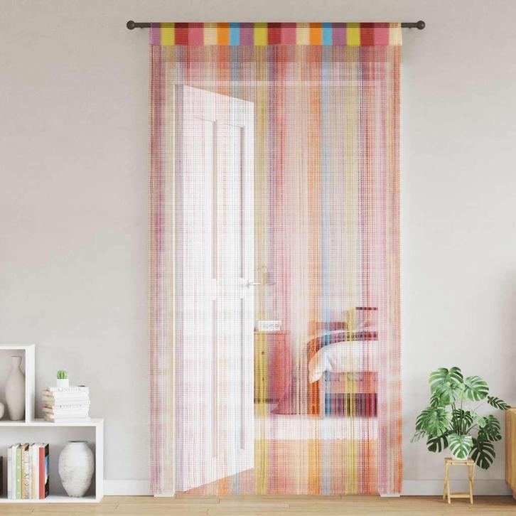 vidaXL Koordgordijnen 2 st Veelkleurig 140x250 cm, Huis en Inrichting, Stoffering | Gordijnen en Lamellen, Nieuw, Verzenden