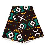 Afrikaanse Zwart / Turquoise / Gele Bogolan / Mud cloth prin, Hobby en Vrije tijd, Stoffen en Lappen, Ophalen of Verzenden, Nieuw