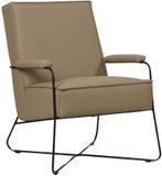 Taupe leren moderne design stoel - Toledo Leer Mocca (taupe, Nieuw, Ophalen of Verzenden, 50 tot 75 cm, Eigentijds