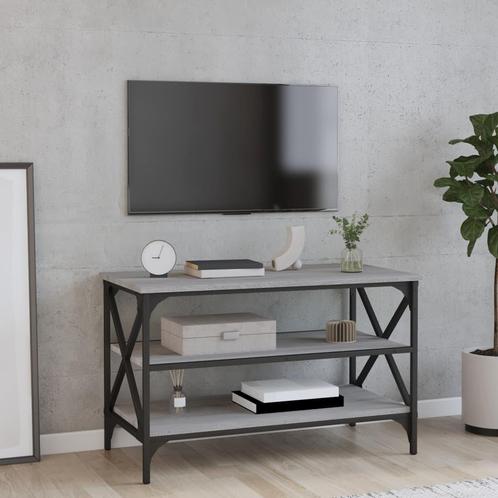 vidaXL Tv-meubel 80x40x50 cm bewerkt hout grijs sonoma, Huis en Inrichting, Tafels | Bijzettafels, Nieuw, Verzenden