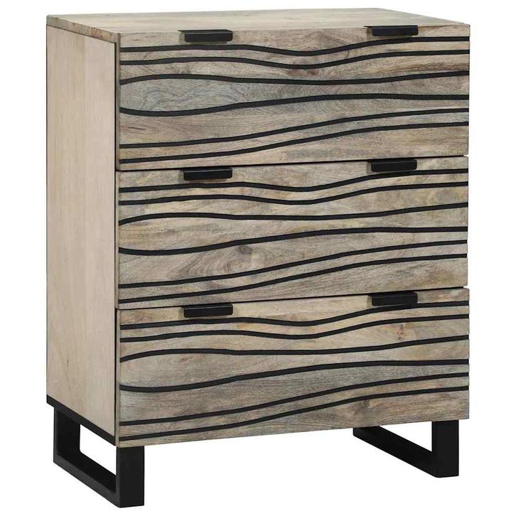 vidaXL Dressoir met lade Wit 60 x 33.5 x 75 cm Massief, Huis en Inrichting, Kasten | Dressoirs, Nieuw, Minder dan 50 cm, Overige houtsoorten