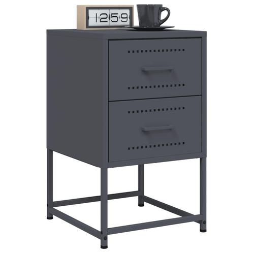 vidaXL Nachtkastjes 2 st 36x39x60,5 cm staal, Huis en Inrichting, Slaapkamer | Nachtkastjes, Nieuw, Metaal of Aluminium, Verzenden
