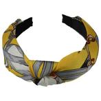 Haarband Diadeem Knoop Fashionista Patroon Geel, Verzenden, Nieuw