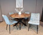 Combideal Leonardo: ronde eettafel Mangohout 120 cm met 4, Huis en Inrichting, Tafels | Eettafels, Ophalen of Verzenden, Nieuw
