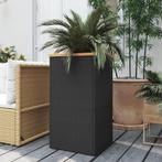 vidaXL Plantenbak 40x40x80 cm poly rattan zwart, Kunststof, Verzenden, Minder dan 60 cm, Nieuw