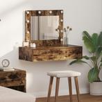 vidaXL Wandkaptafel met LED-verlichting in gerookt eiken, Huis en Inrichting, Tafels | Kaptafels, Verzenden, Nieuw