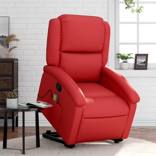 vidaXL Sta-op-massagestoel verstelbaar kunstleer rood, Huis en Inrichting, Fauteuils, Nieuw, Verzenden