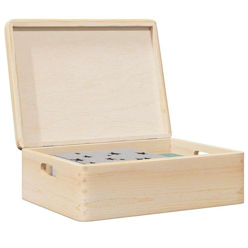 vidaXL Houten kist met deksel&handvatten 40x30x13cm massief, Huis en Inrichting, Woonaccessoires | Kisten, Nieuw, Verzenden