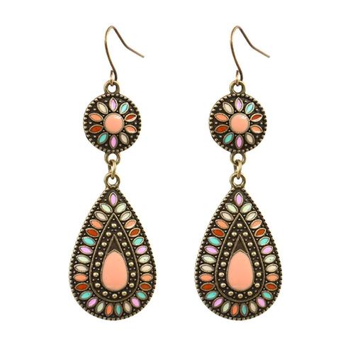 Fako Bijoux® - Oorbellen - Bohemian - Druppel Retro - Roze, Sieraden, Tassen en Uiterlijk, Oorbellen, Verzenden