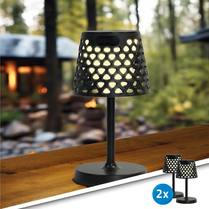 Solarlamp Porto 3 in 1 | Voordeelset van 2, Tuin en Terras, Buitenverlichting, Led, Licht-donker-sensor, Zonne-energie, Minder dan 50 watt