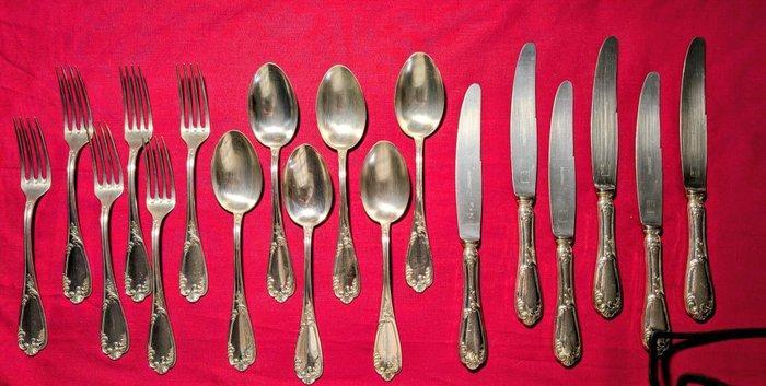 Bestekset (18) - .800 zilver - Servies van 6, gegraveerd., Antiek en Kunst, Antiek | Goud en Zilver