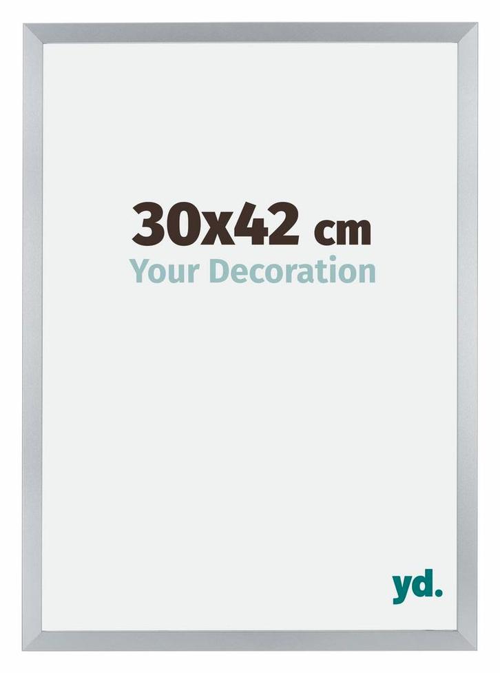 Fotolijst 30x42 cm - Zilver Glans - MDF - Catania, Huis en Inrichting, Woonaccessoires | Lijsten, Nieuw, Verzenden