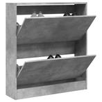 Schoenenkast 80X21X87,5 Cm Bewerkt Hout Betongrijs, Verzenden, Nieuw