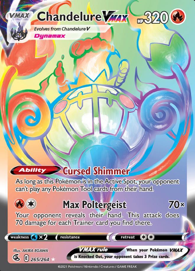 Chandelure VMAX 265/264 (Fusion Strike), Hobby en Vrije tijd, Verzamelkaartspellen | Pokémon, Losse kaart, Nieuw, Foil, Ophalen of Verzenden
