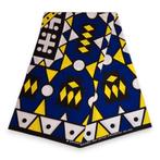 Afrikaanse print stof - Blauw Gele Samakaka / Samacaca (Ango, Hobby en Vrije tijd, Stoffen en Lappen, Ophalen of Verzenden, Nieuw