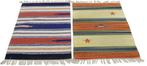 2x Kelim - Vloerkleed - 90 cm - 60 cm - Natuurf Colin