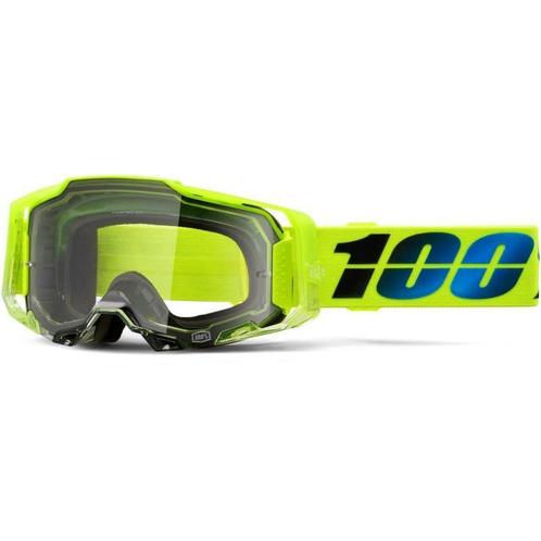 Crossbril 100% Armega - Fluo Geel / Blauw, Motoren, Kleding | Motorkleding, Nieuw met kaartje, Motorcrosskleding, Verzenden