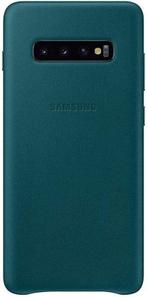 Samsung Lederen Cover - voor Samsung Galaxy S10 Plus - Groen, Telecommunicatie, Nieuw, Ophalen of Verzenden