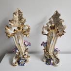 Vaas (2) -  Paar Antieken Porseleinen Empire Tulpen