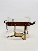 Nilshjohan - Kom - Mid-Century Glass and Brass Serving Dish, Antiek en Kunst