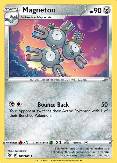 Magneton 106/189 Astral Radiance, Hobby en Vrije tijd, Verzamelkaartspellen | Pokémon, Losse kaart, Nieuw, Foil, Ophalen of Verzenden