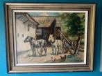 Jacques van Maurik (1879-1971) - Boerenerf met paarden, Antiek en Kunst, Kunst | Schilderijen | Klassiek