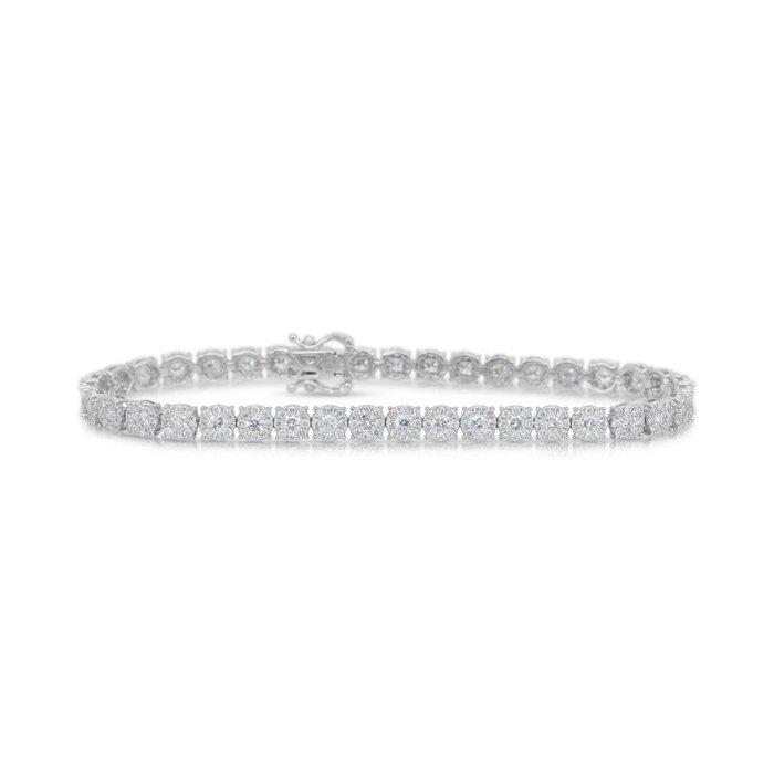 Armband - 18 karaat Witgoud - 4.03ct. tw. Diamant, Sieraden, Tassen en Uiterlijk, Armbanden