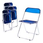 Klapstoel set van 4 Pornainen 74x46x47 cm donkerblauw [en.ca, Huis en Inrichting, Stoelen, Verzenden, Nieuw