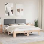 vidaXL Bedframe met Gevoerd Hoofdgedeelte Lichtgrijs 180 x, Verzenden, Nieuw, Hout