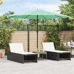 vidaXL Parasol met stalen paal 324x324x247 cm groen, Tuin en Terras, Parasols, Verzenden, Nieuw, 3 tot 4 meter